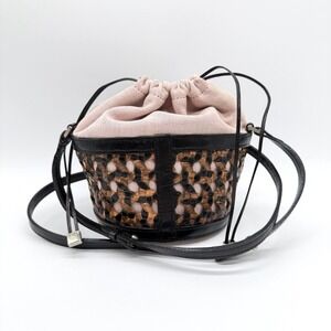 STEPHANE KELIAN Cadix Puzzle Canne Bucket Bag Drawstring Black Leather